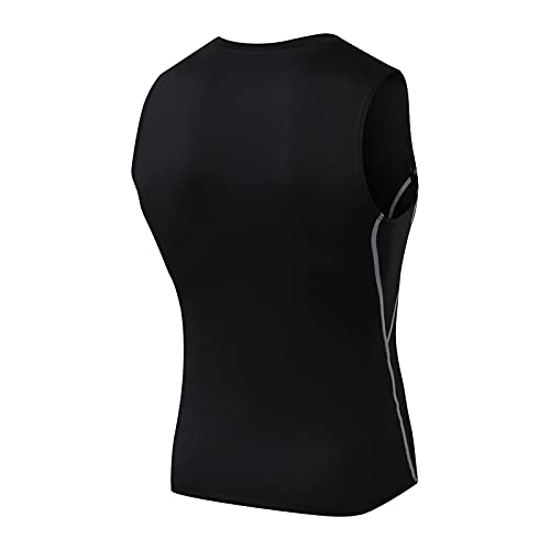 Moochy Camiseta masculina de compressão sem mangas meia-calça slim fit de secagem rápida Top Fitness