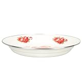 TOVINANNA Retro Chinesisches Emaille tablett Dickwandiges Serviertablett für Snacks und Obst Langlebiger Bruchsicherer Retro servierteller für Tee Hochzeit Küche und Party