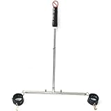 Stainless Steel Spreader Bar Leather Ankle Cuffs Open Leg Fixed Frame Dildo Sex Toy for Woman Men BDSM Adult Bondage Games Tools(Black Ankle Cuffs)