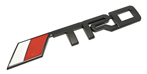Image of Emblems for Car & Bike Metal Lo.go and Grill Me.tal Lo.go, Auto Accessories for Car Emblem 3D Badge Auto Racing Sport Sticker Grand Tourer Decal. (Long New Black TRD Logo.)