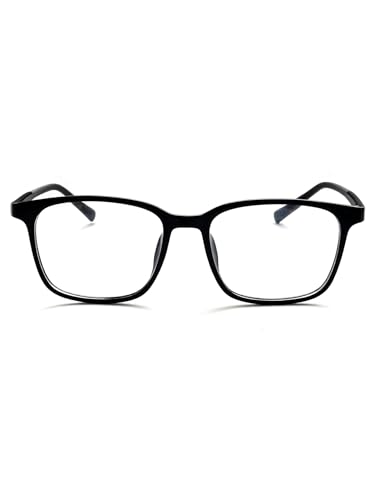 Image of TR90 Oversized Blue Light Blocking Glasses Men Women Ultralight Nerd Square Computer Games Black Large Eyewear