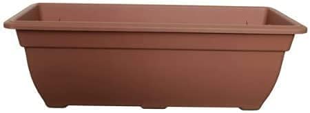 HOMION Bell trough 50cm rectangular window box planter plastic garden pot (Terracotta, 1)