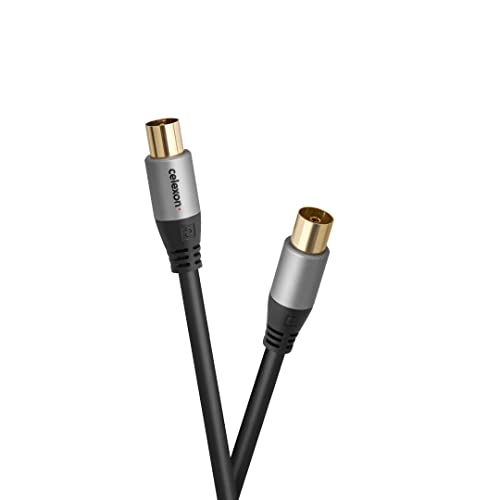 celexon Câble d'antenne TV IEC 1,5 m - IEC mâle sur IEC femelle - Plug & Play - PRO Cover