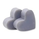 4 Stck. Seifenherzen - Florex Schafmilchseife - Duft HERRENSEIFE - GRAU, Herzen