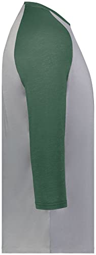 Augusta Sportswear Men's Gameday Vintage 3/4 Tee, Grey Heather/Dark Green Heather, Large #TOP3