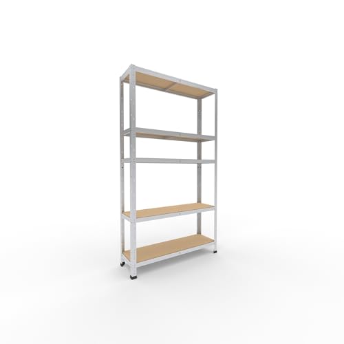 shelfplaza® 180x100x30cm Home Schwerlastregal verzinkt/Metallregal mit 5 Böden/Kellerregal Metall, Garagenregal, Werkstattregal oder Regal Lagerregal/Steckregal Metall mit 175kg Tragkraft