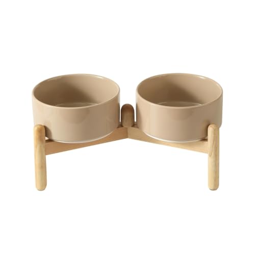 Havniva Ceramic Dog Bowls Elevated, Raised Dog Food Bowl for Small Dogs