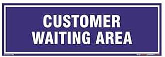 Customer Waiting Area Identification Board In English - PVC Sticker - (Rectangle, 12 inch X 4 inch, Multicolor)