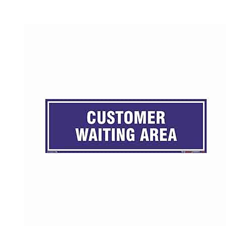 Customer Waiting Area Identification Board In English - PVC Sticker - (Rectangle, 12 inch X 4 inch, Multicolor)