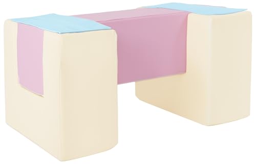 Velinda Passerelle et Velcro Lot de 3 Gros Blocs en Mousse pour Le Jeu ou réhabilitation (Couleur: Rose, Bleu, Jaune (Pastel))