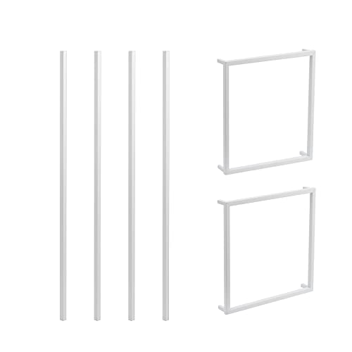 Fullvaseer White Wedding Flower Stand for Wedding,Metal Flower Vase for Wedding Table Decoration,Rectangular Geometric Flower Rack for Event, Home, Party (23.6inch,5pcs)