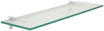 Spancraft Glass Peacock Glass Shelf, Brushed Steel, 8'' X 21