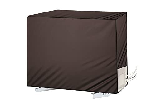 Image of Stylista Split ac cover for indoor and outdoor unit of 2 ton ac waterproof and dustproof Brown and White Floral pattern