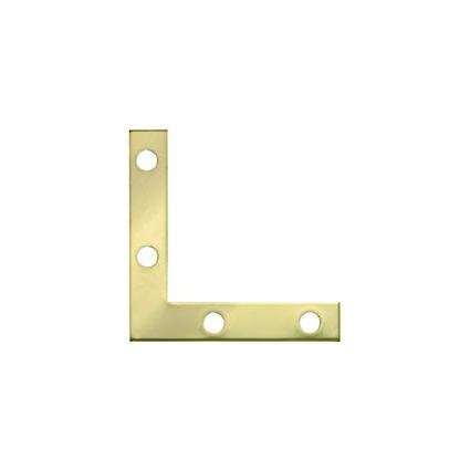 Coin brace flat en laiton brillant de 3/8 x 2 pouces pour renfort de meuble