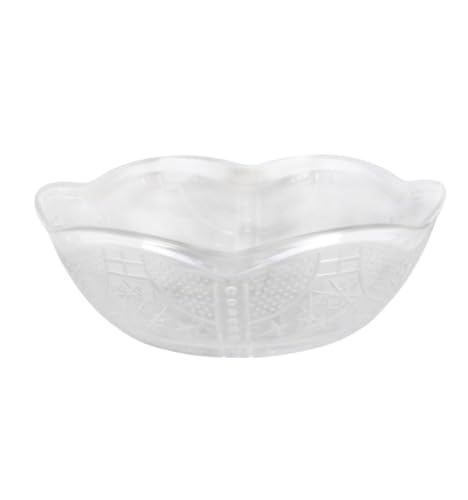 Set of 4 Plastic Scalloped-Edged Bowls, 5 x 2.75 Inches