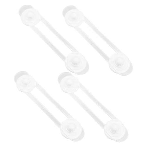 POPETPOP 4 piezas Cerraduras Flexibles y Transparentes para Armarios y Frigoríficos Cerraduras de Seguridad Infantil para Protección de Puertas y Muebles el Hogar