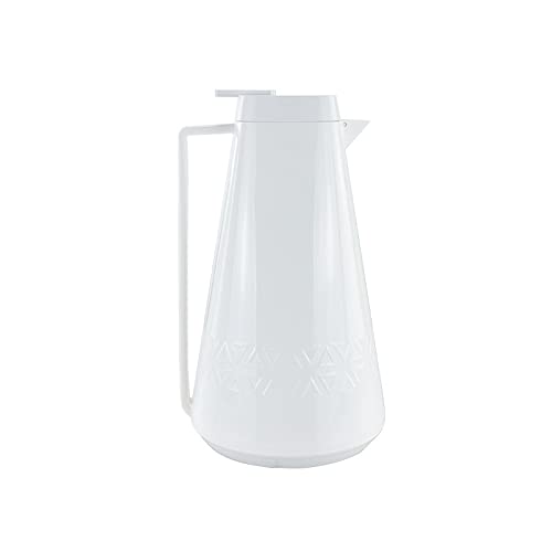 Pot à café inox blanc grande contenance anti-fuite pour étudiants