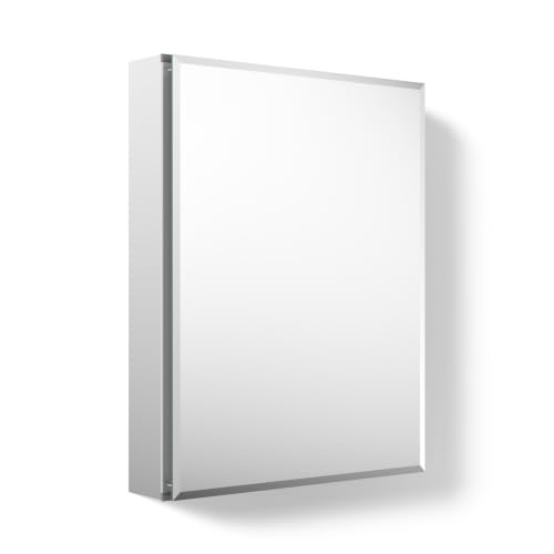 Kohler CB-CLC2026FS Frameless Bathroom Mirror Medicine Cabinet, Single Door, Rectangular Beveled...