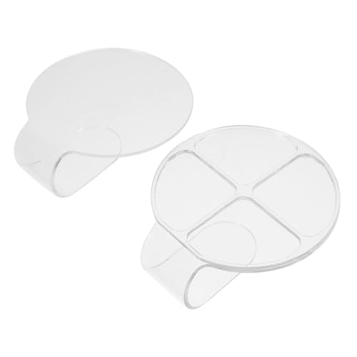 Cabilock 2 Piezas Paletas de Maquillaje Portátiles Bandejas de Mezcla para Base y Cosméticos Paleta Acrílica Redonda de Compartimentos Diseño Ergonómico para Mezcla Fácil y Limpieza Rápida