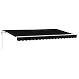 vidaXL Elektrische Markise schwarz-weiß 4 x 2 m - UV- und wasserabweisend, aus Polyester und Aluminium. Modernes gestreiftes Design für den Außenbereich.