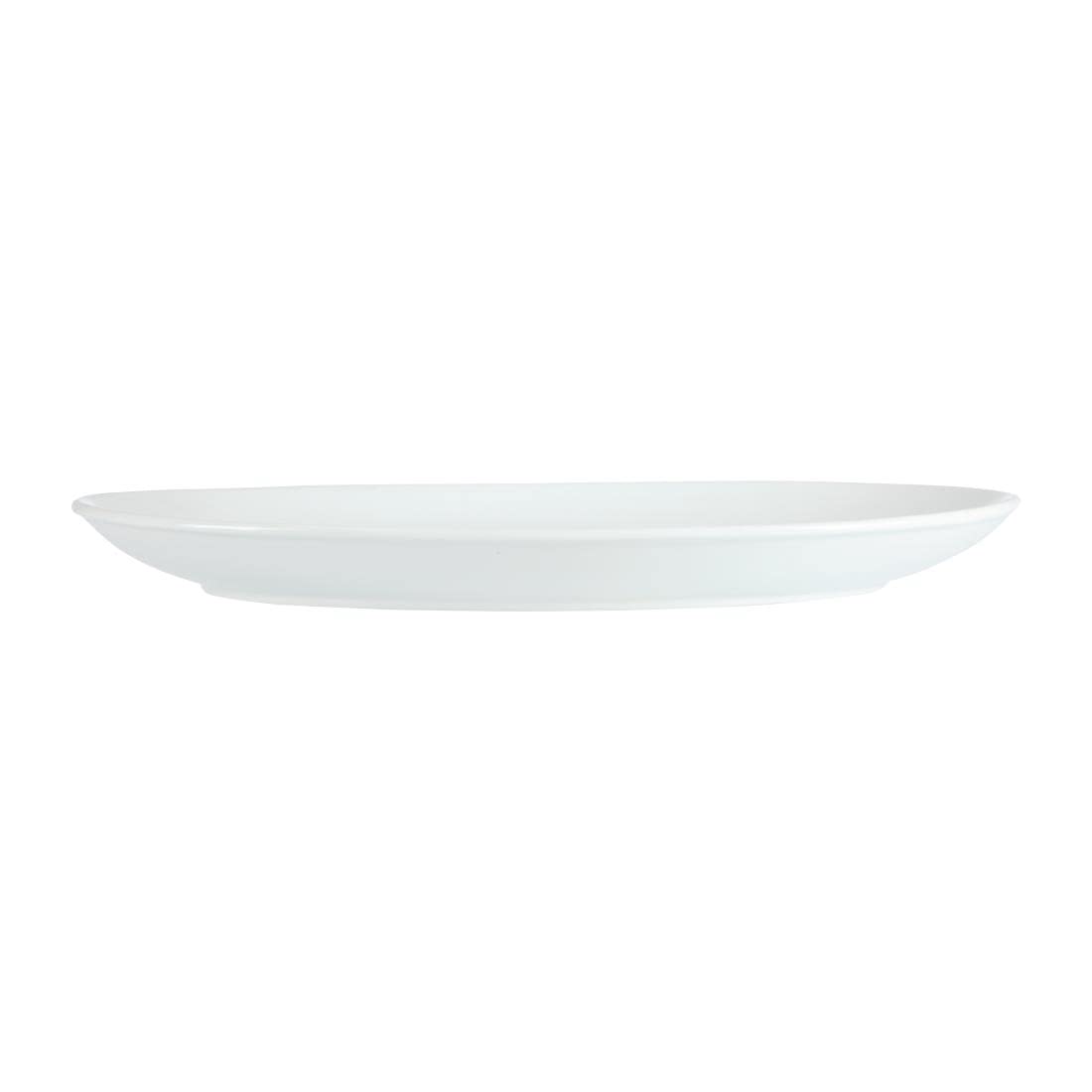 Olympia Assiette creuse ovale Whiteware 500 mm, blanche, porcelaine super vitrifiée, Passe au four et microondes, au lave vaisselle et au congélateur, Empilable, certifié BS4034, CC892