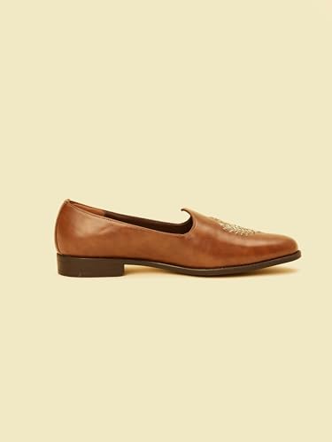 Image of Manyavar Men's Self Embroidered Loafers Style Shoes| Ethnic Juttis and Mojaris