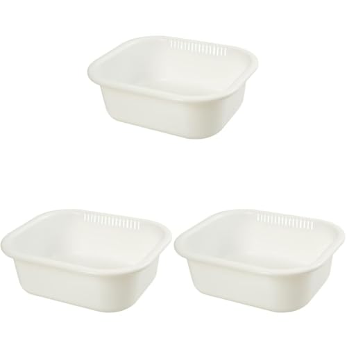 Inomata Square Chemical Washtub – 13.8 Inch Wide Pearl White Plastic Basin For Cleaning & Storage - View #3