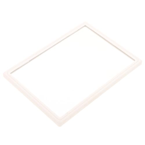 Angoily Miroir de Maquillage Compact pour Vestiaire Employé en Plastique Blanc 110x150mm, Miroir de Casier Personnel Gain de Place pour Bureau et Organisation