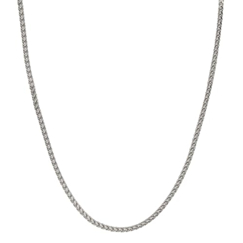 GLD Franco Chain Necklace for Men and Women - 14K 3MM White Gold - 20”