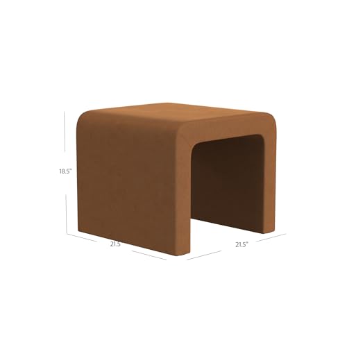 Image of HomePop 22 inch Modern Arch Velvet Ottoman - Rust Orange