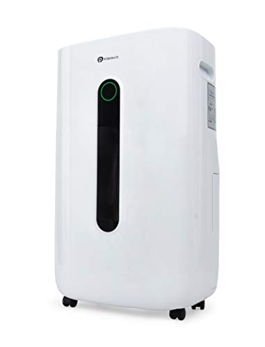 PureMate 20L/Day Portable & Compact Dehumidifier with 6.5 Litre Tank Capacity, Digital Display, Continuous Drainage, Laundry Drying and 24Hr Timer Function