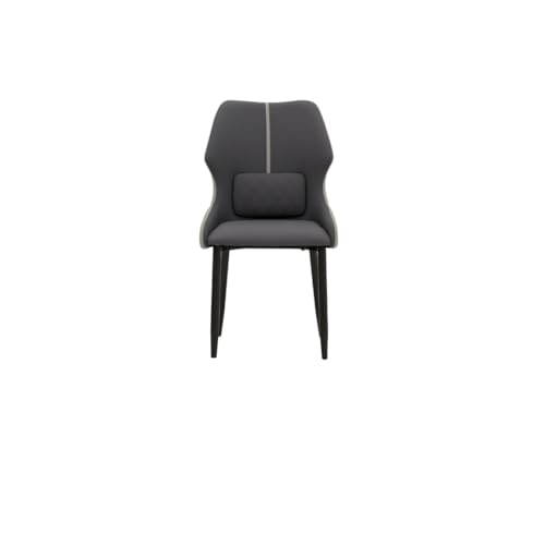 Image of Royaloak Lucca Italian Leatherette Marble Dining Chair | Cushioned Seat & Backrest with Lumbar Pillow Support | Dual Tone Leatherette Upholstery | Powder-Coated Metal Legs | Dining Chair