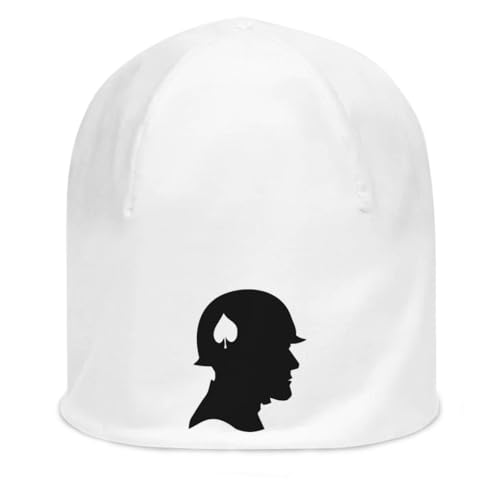 Bonnet Ace of Spades Soldier en maille de coton blanc premium unisexe