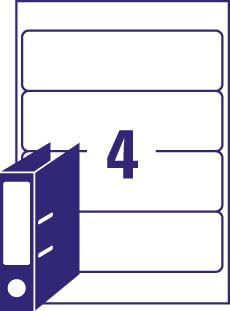 Avery Lever Arch Labels Inkjet, 200x60mm, White Blank Labels, 4 Labels per Sheet J8171-10, 200 x 60 mm - Image 2