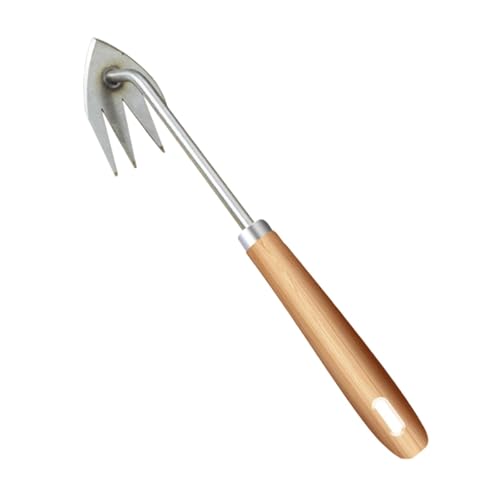 FLCPJGV Diserbatore a Mano Multifunzionale Allentatore del Suolo Piantagione di Ortaggi Rimozione della Sarchiatrice Estrattore di Radici per Prato Cortile, Testa Appuntita da