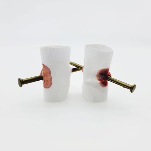 Czhotg 2Pcs Scary Prank, Fart Bomb, Trick Nail,Bloody Fingers Prank, Prank Nail, Fake Nail Through Finger Trick Finger Parts for April Fool Carnival, Novelty and Gag, Decorations