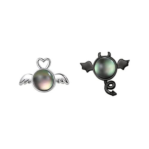 Jorzer Kubische Zirkonia -Bolzenohrringe Asymmetrische Engel Ohrringe 925 Sterling Silber Ohrringe Hengst Ohrringe Elegante Schmuckgeschenke für Frauen Mädchen 1Pair Cover