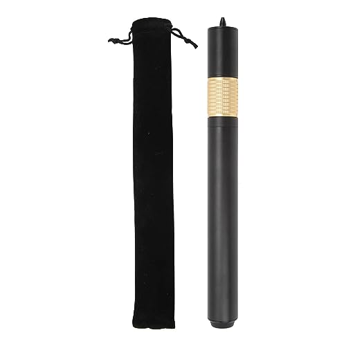 XIASABA Extensión de taco de billar de aluminio con mango de extensión con bolsa de almacenamiento para práctica y entretenimiento de billar (negro y dorado)