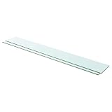KUTYWEXFM Glasböden 2er Set Transparent 110x15 cm für Lamellenwand