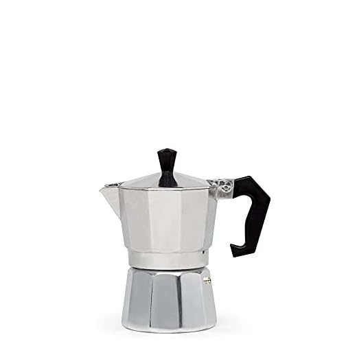 Primula Cafeteira de café expresso de alumínio para fogão, cafeteira para café expresso, moka, café cubano, cappuccino, latte e muito mais, perfeita para acampar, prata, 3 xícaras