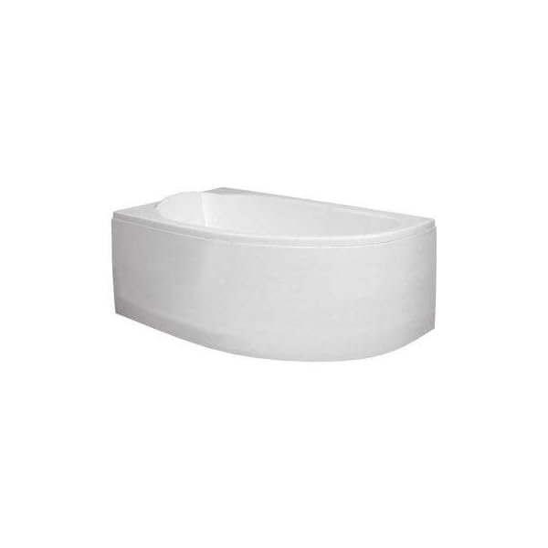 ECOLAM Badewanne Eckbadewanne Acryl Miki Polimat weiß 140x70 cm LINKS + Schürze Ablaufgarnitur Ab- und Überlauf Automatik Füße Silikon Komplett-Set – Bild 6