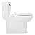 Signature Hardware 953868 Brinstead 1.28 GPF One Piece Elongated Toilet with Chrome Left Hand Lever - Standard Seat Included - White