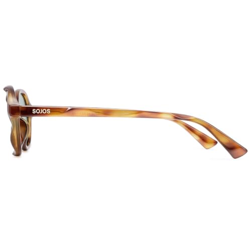 Image of SOJOS Trendy Polarized Rounded Ovale Sunglasses Women Men Shades SJ2697 | Wave Surface Chunky Frames and Temples.UV protection TAC Lenses,Ideal for Driving and All Sports