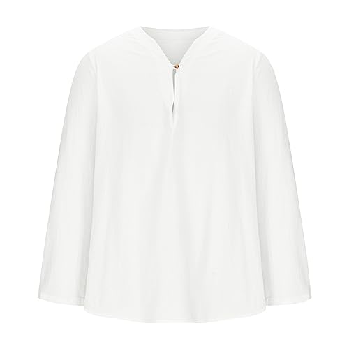 Camisetas masculinas camiseta masculina manga longa gola V linho verão outono 2024 moda Y2K, U-263 B