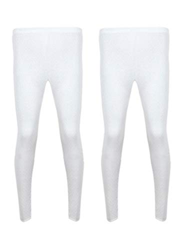 FASHION REVIEW Gimbles® Lot de 2 leggings thermiques longs d'hiver pour femme - Blanc - 40 FR/42 FR/ X-Large Cover