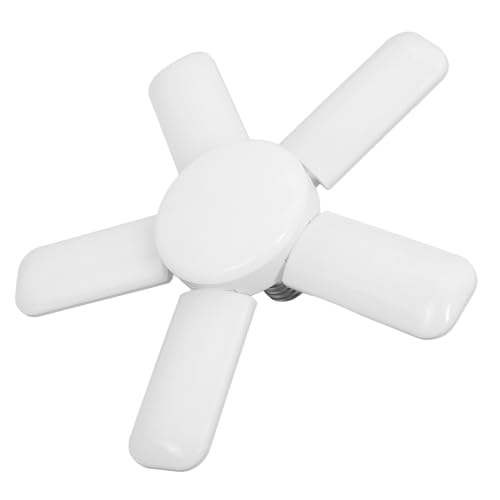 SHOWERORO Lámpara LED Plegable de 5 Aspas para Garaje, Luz de Ventilador Ahorro de Energía, 55w Luz Fría, Voltaje Simple 165-265v, Iluminación Ajustable para Hogar y Taller