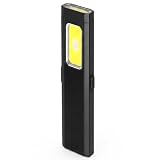 SibErg Fanale da lavoro a LED sottile, con magnete USB C, torcia ultra sottile, 300 lumen, 40 g leggera, LED frontale e luce di superficie COB, luce lampeggiante rossa e blu, clip per cintura