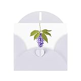 VVXBHGR Tarjeta de felicitación blanca en blanco y perla, hermoso bloque de notas en blanco, impresiones japonicas de Sophora morada