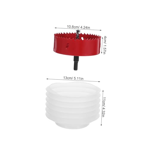 Set de sierra de corona bimetálica 108mm con broca y cubierta para polvo miniatura 2