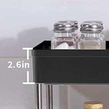 Image of Multipurpose 3-Tier Storage Shelf, Storage Rack with Wheels, Storage Organizer Cart for Kitchen, Pantry Closet, Bedroom, Bathroom(3 Layer, Black)